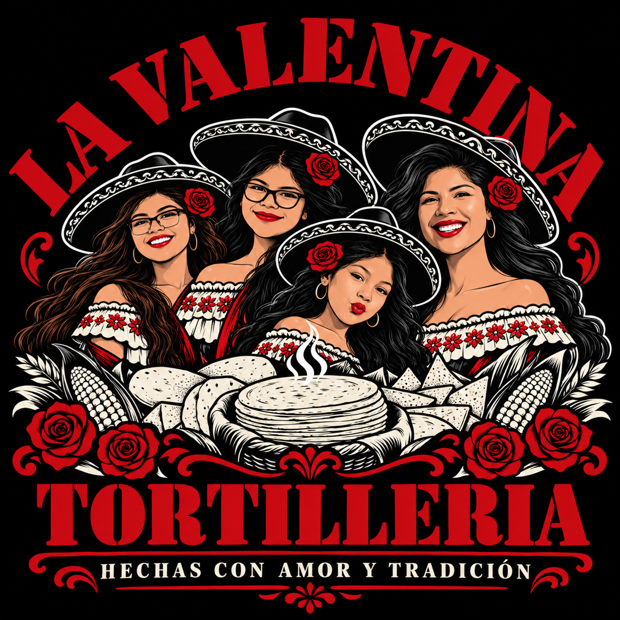 La Valentina Tortilleria family logo